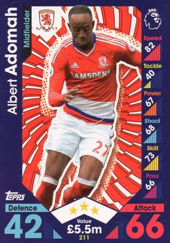 2016-17 Topps Match Attax Premier League #211 Albert Adomah Front