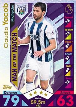2016-17 Topps Match Attax Premier League #452 Claudio Yacob Front