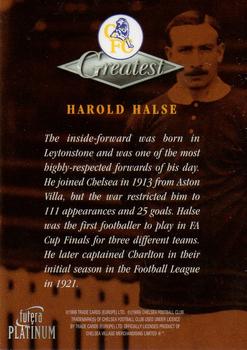 1999 Futera Platinum Chelsea Greatest #NNO Harold Halse Back