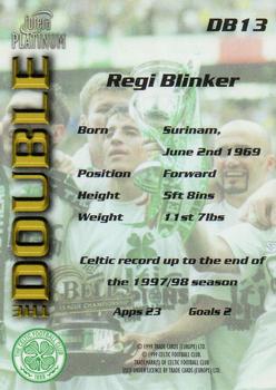 1998 Futera Platinum Celtic The Double #DB13 Regi Blinker Back