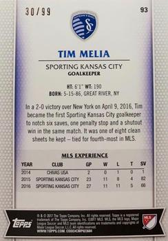 2017 Topps MLS - Blue #93 Tim Melia Back
