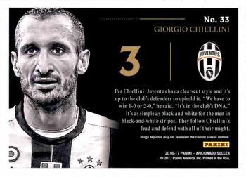 2017 Panini Aficionado - Artist's Proof Bronze #33 Giorgio Chiellini Back