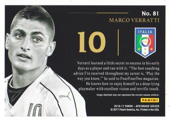 2017 Panini Aficionado - First Kick #81 Marco Verratti Back