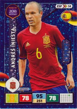2017 Panini Adrenalyn XL Road to 2018 World Cup #ESP14 Andres Iniesta Front