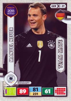 2017 Panini Adrenalyn XL Road to 2018 World Cup #GER01 Manuel Neuer Front
