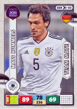 2017 Panini Adrenalyn XL Road to 2018 World Cup #GER03 Mats Hummels Front