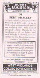 1991 West Midlands Collectors Centre Busby Babes #30 Bert Whalley Back