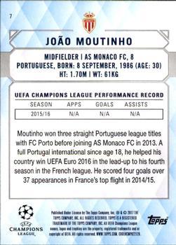 2017 Topps UEFA Champions League Showcase - Gold #7 Joao Moutinho Back