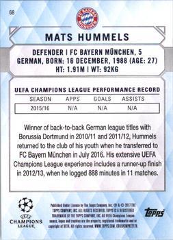 2017 Topps UEFA Champions League Showcase - Gold #68 Mats Hummels Back