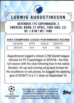 2017 Topps UEFA Champions League Showcase - Gold #71 Ludwig Augustinsson Back