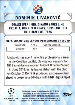 2017 Topps UEFA Champions League Showcase - Gold #95 Dominik Livakovic Back