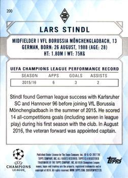 2017 Topps UEFA Champions League Showcase - Gold #200 Lars Stindl Back