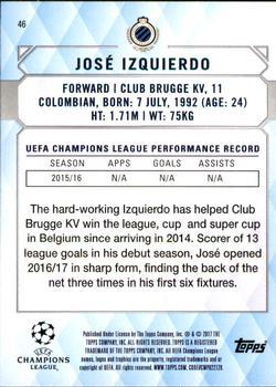 2017 Topps UEFA Champions League Showcase - Black #46 Jose Izquierdo Back