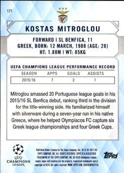 2017 Topps UEFA Champions League Showcase - Black #171 Kostas Mitroglou Back