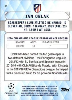 2017 Topps UEFA Champions League Showcase - Champions #37 Jan Oblak Back