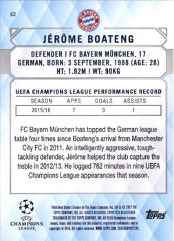 2017 Topps UEFA Champions League Showcase - Champions #63 Jerome Boateng Back