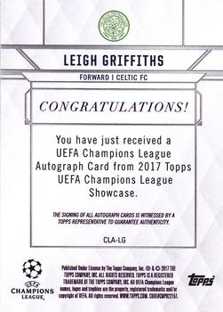 2017 Topps UEFA Champions League Showcase - Champions League Autographs #CLA-LG Leigh Griffiths Back