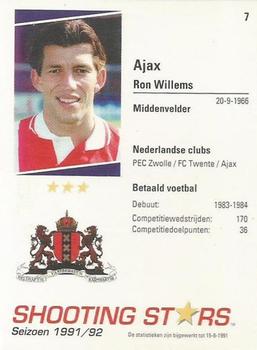 1991-92 Shooting Stars Dutch League #7 Ron Willems Back