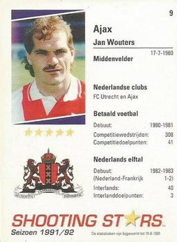 1991-92 Shooting Stars Dutch League #9 Jan Wouters Back