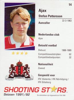 1991-92 Shooting Stars Dutch League #14 Stefan Pettersson Back