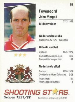 1991-92 Shooting Stars Dutch League #30 John Metgod Back