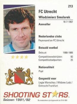 1991-92 Shooting Stars Dutch League #213 Wlodzimierz Smolarek Back