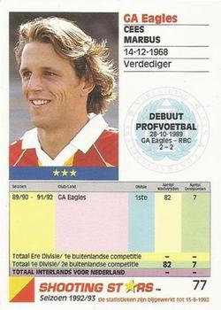 1992-93 Shooting Stars Dutch League #77 Cees Marbus Back