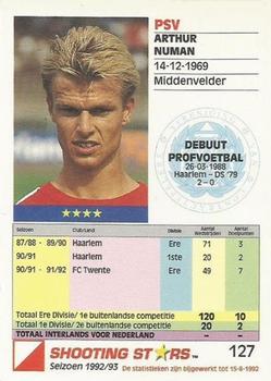 1992-93 Shooting Stars Dutch League #127 Arthur Numan Back
