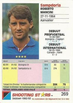 1992-93 Shooting Stars Dutch League #269 Roberto Mancini Back