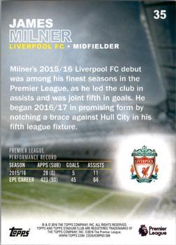 2016 Stadium Club Premier League - First Day Issue #35 James Milner Back