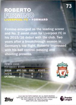 2016 Stadium Club Premier League - First Day Issue #73 Roberto Firmino Back