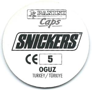 1996 Panini Euro 96 Caps #5 Oğuz Çetin Back