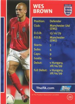 2005 Topps England #20 Wes Brown Back