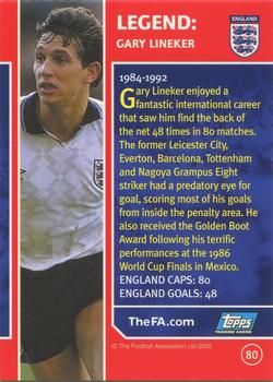 2005 Topps England #80 Gary Lineker Back