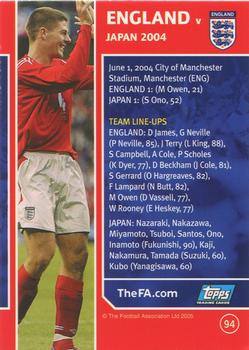 2005 Topps England #94 England 1-1 Japan Back