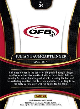 2017-18 Panini Select #34 Julian Baumgartlinger Back