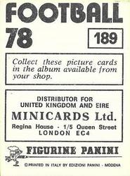 1977-78 Panini Football 78 (UK) #189 Lammie Robertson Back