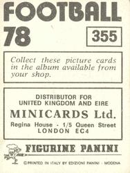 1977-78 Panini Football 78 (UK) #355 Alan Curbishley Back