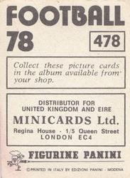 1977-78 Panini Football 78 (UK) #478 Jim McLean Back