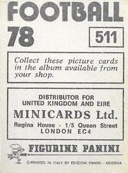 1977-78 Panini Football 78 (UK) #511 Jackie Campbell Back