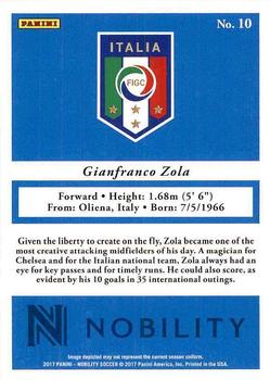 2017 Panini Nobility #10 Gianfranco Zola Back