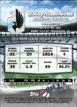 2017 Stadium Club MLS - Black & White #10 Bobby Shuttleworth Back