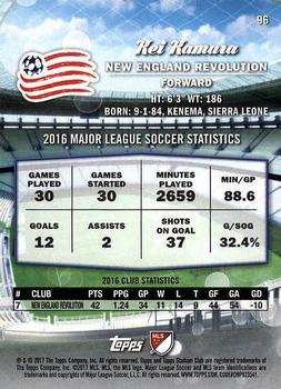 2017 Stadium Club MLS - Black & White #96 Kei Kamara Back