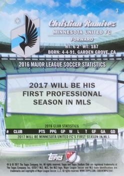 2017 Stadium Club MLS - Gold #3 Christian Ramirez Back
