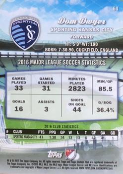 2017 Stadium Club MLS - Gold #64 Dom Dwyer Back