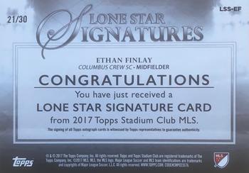 2017 Stadium Club MLS - Lone Star Signatures #LSS-EF Ethan Finlay Back
