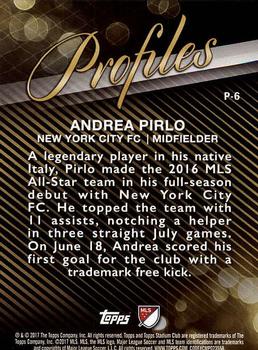 2017 Stadium Club MLS - Profiles #P-6 Andrea Pirlo Back