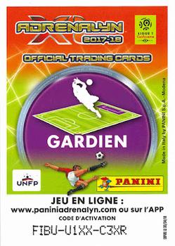 2017-18 Panini Adrenalyn XL Ligue 1 #307 Alexandre Oukidja Back
