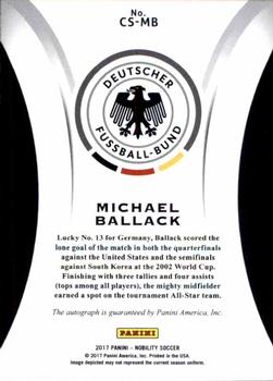 2017 Panini Nobility - Crescent Signatures #CS-MB Michael Ballack Back