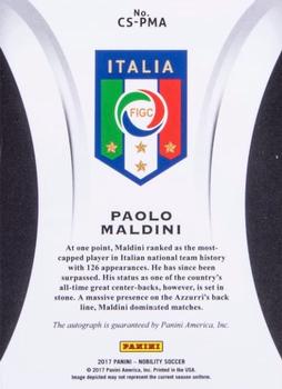 2017 Panini Nobility - Crescent Signatures Platinum #CS-PMA Paolo Maldini Back